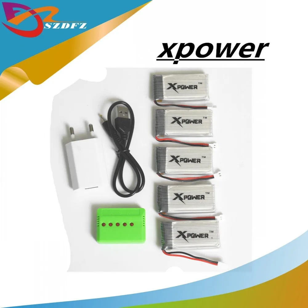 Лидер продаж 5 шт. 3 7 в 1200 мАч Xpower литий полимерный аккумулятор и 5in1 USB зарядное