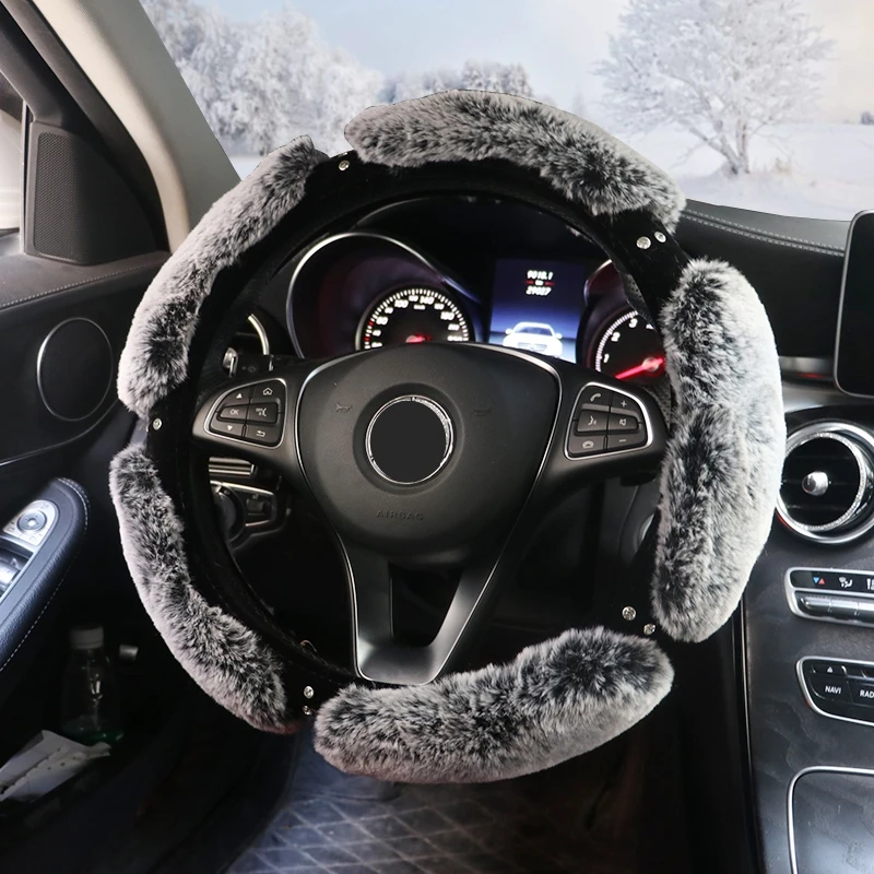 Новые Хрустальные Стразы чехол рулевого колеса автомобиля плюшевые алмазные рулевые Чехлы для Ford Mondeo Chevrolet Nissan Honda