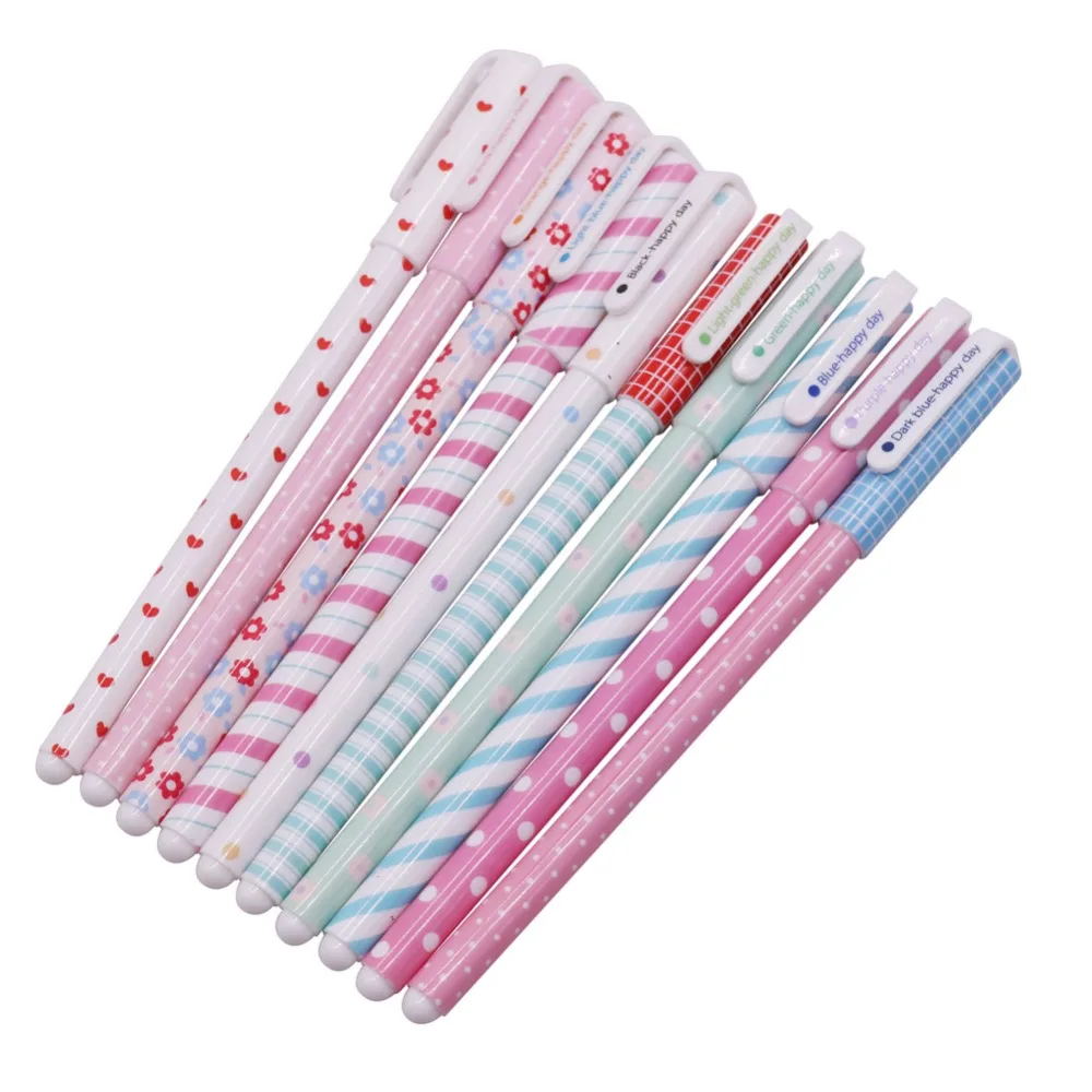50 шт./лот, цветные гелевые кавайные ручки, Boligrafos Kawaii Canetas Escolar, милая Корейская Милая канцелярия, гелевая ручка hello kitty