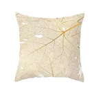 Наволочка из полиэстера с принтом золотого растения, декоративная наволочка для подушки, домашний декор, квадратная хлопковая Подушка, s #008