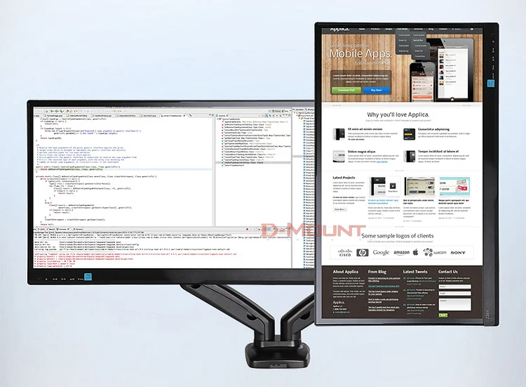 DL-LDT13-2A 17-2" втулка зажим ЖК-дисплей двойной монитор Настольная подставка держатель рука газовая пружина полный движение тв крепление загрузка 2-6,5 кг