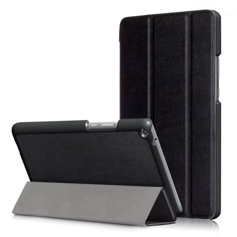 black Умный чехол из искусственной кожи для huawei MediaPad T3 8,0 KOB-L09 KOB-W09 чехол для планшета Funda чехол для Honor Play Pad 2 Чехол+ подарки - Цвет: black
