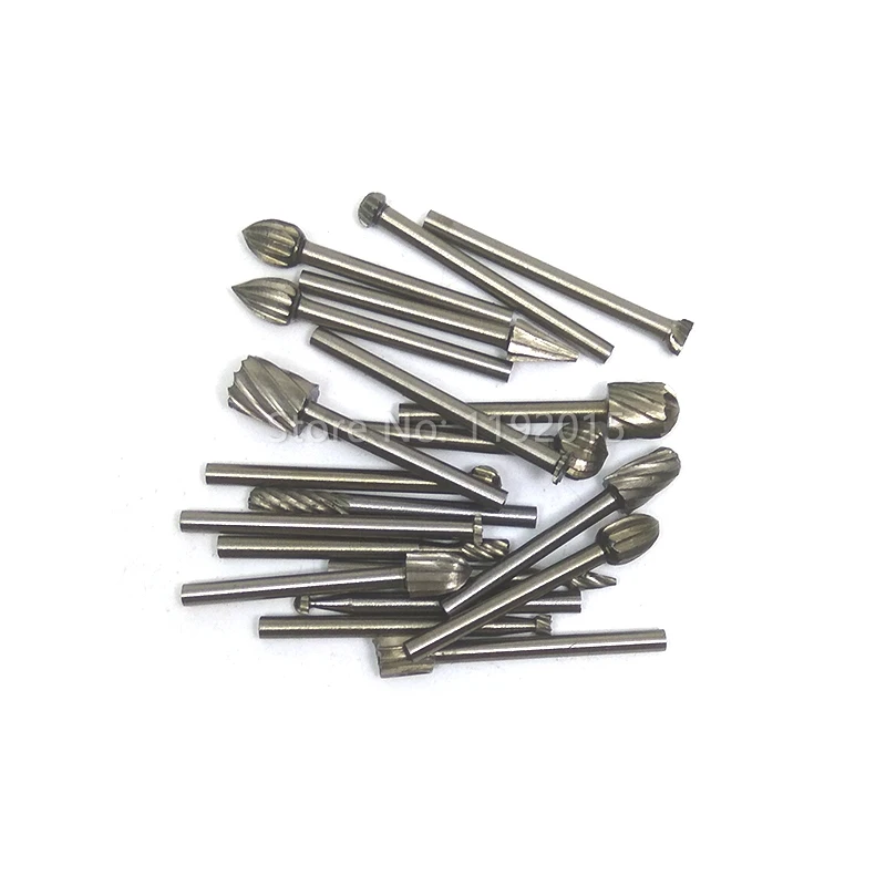 ZtDpLsd 20Pcs 3mm Shank HSS Router Bit Rotary Burrs File Set Woodworking Milling Drill Cutter Grinding Wood Plastics Working | Инструменты