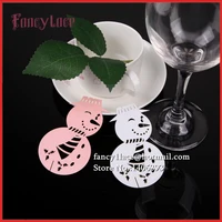 50pcs free shipping christmas snowman name place cardswine glass cards escort cards wedding bomboniere favors laser cut