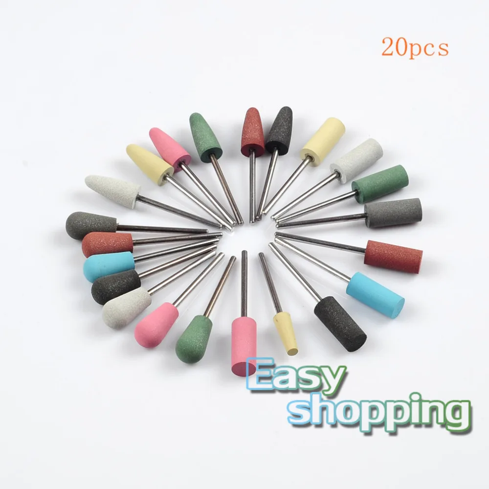 

Dental 20pcs SILICONE Rubber polishers Diamond polishing Burs for Resin Base 2.35mm