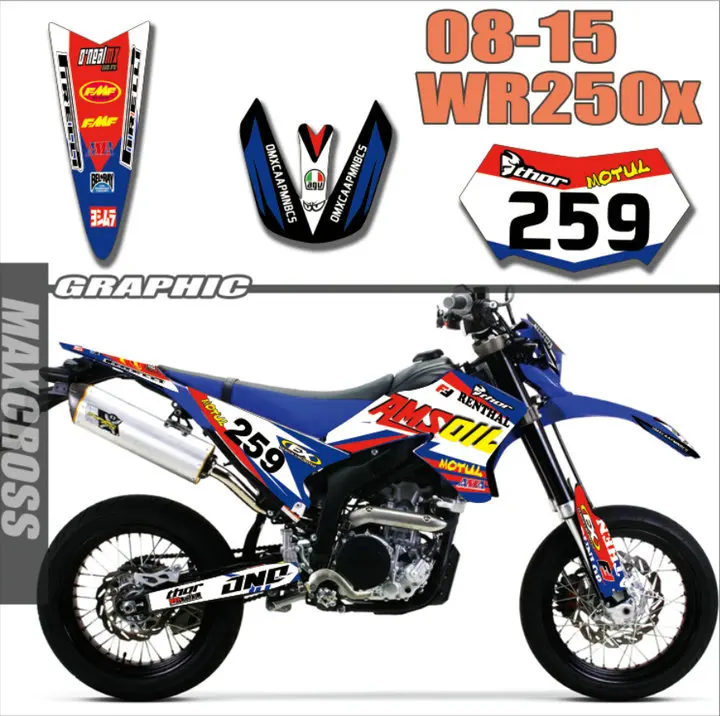 Мотоцикл Велосипед графика наклейки Фоновые для Yamaha WR250X 2008 2015|Наклейки на