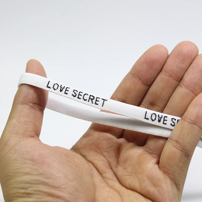 Жаккардовая обработка черно-белая мягкая круглая эластичная повязка резинка