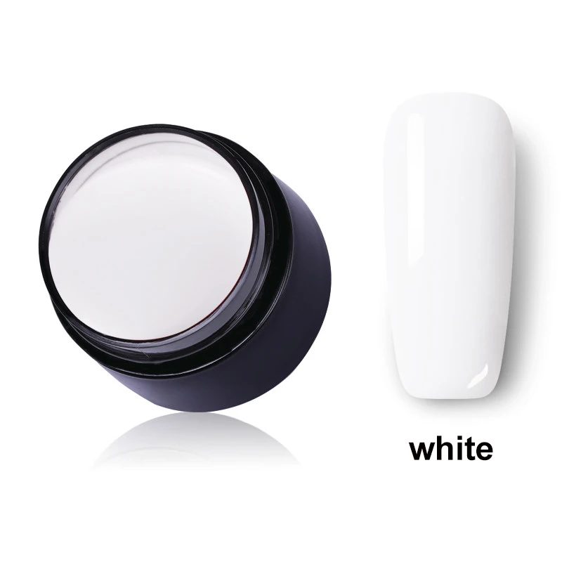 White LEMOOC, 5 мл, 3D Гель-лак с тиснением, серебристые, золотые цвета, рисунок, резьба по дереву, дизайн ногтей, гель, впитывающий УФ-лак - Цвет: White