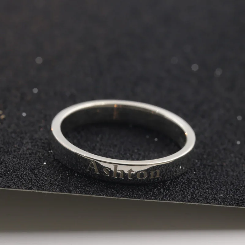 3mm Customized Wedding Ring Genuine 925 Solid Silver Name Women Personalized Annivesary Rings Engraved | Украшения и аксессуары