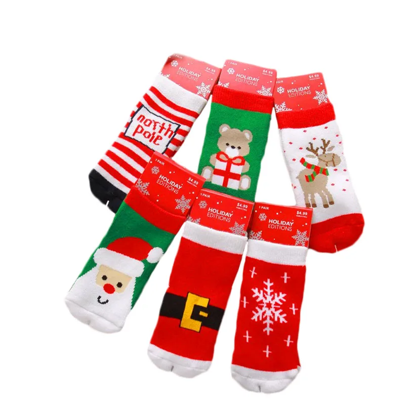Terry Cartoon Baby Socks Winter Thick Cotton Socks for Girls Fashion Children Girl Christmas Socks Baby Boy 1 2 3 4 5 Years