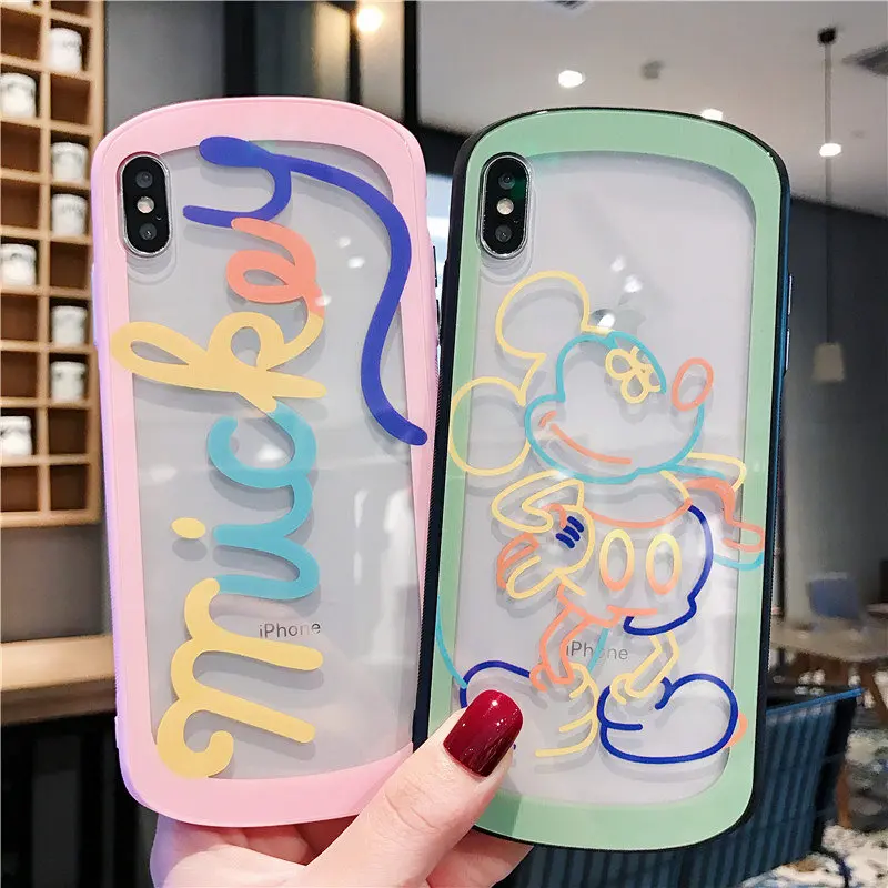 ORYKSZ мультфильм Минни стекло Жесткий чехол для телефона iphone XS Max XR X 6 S 7 8 Plus