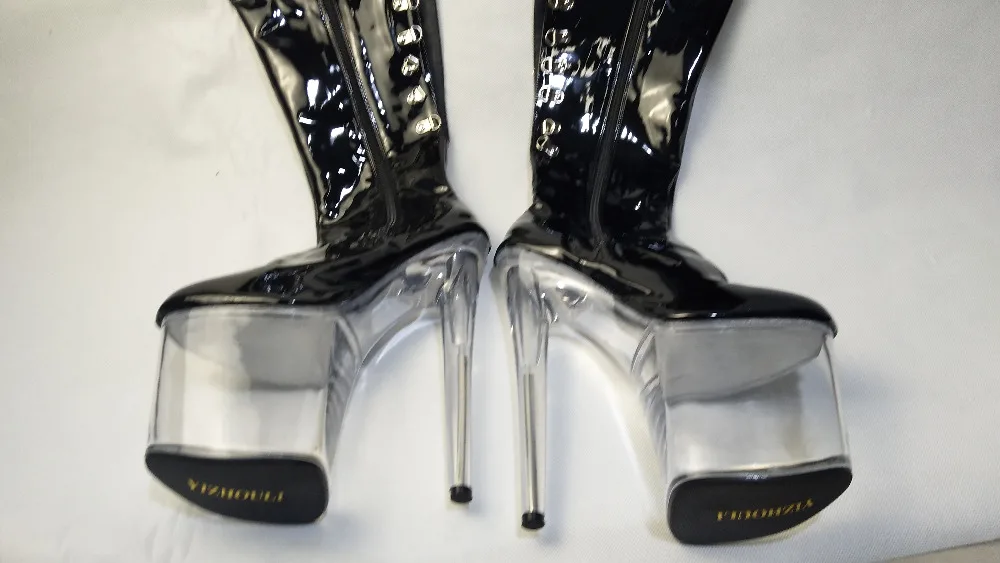 High quality Crystal Platform woman shoes Nightclub Steel tube dance performance Boots 20cm Thin Heels mujer Dance Shoes | Спорт и