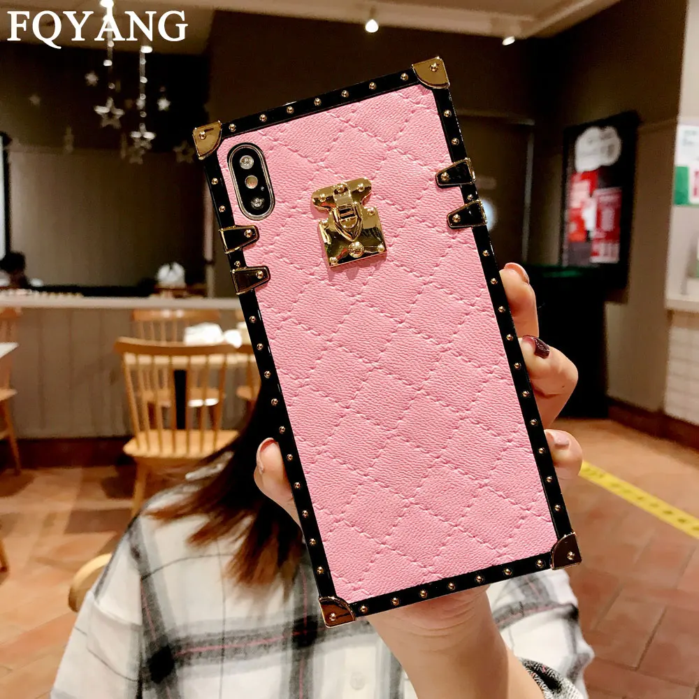 Роскошные квадратные кожаные чехлы для телефонов samsung S10 PLUS S10LITE S10E S9 S8 винтажный