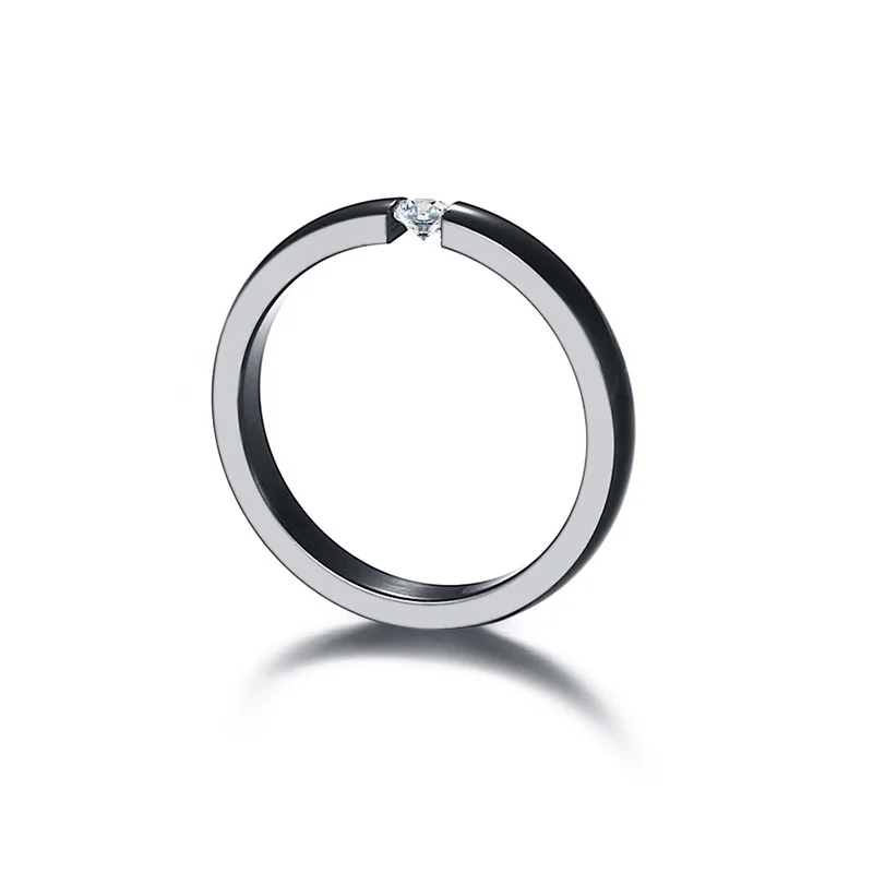 Женское кольцо из нержавеющей стали с фианитом 3 мм|wedding engagement ring|cubic zirconia ringengagement