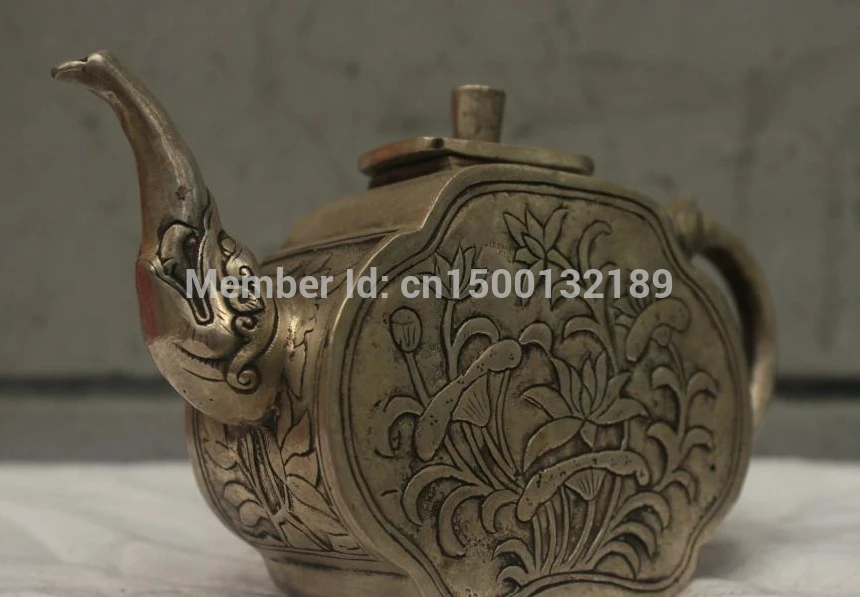 Xd 0045 Китайская народная культура ручной работы старая бронза серебряная статуя