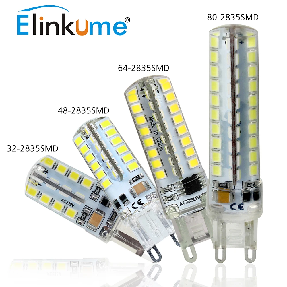 Elinkume G9 светодиодный лампы 2 Вт 3 4 5 мини светодиодная лампа SMD3014 SMD2835