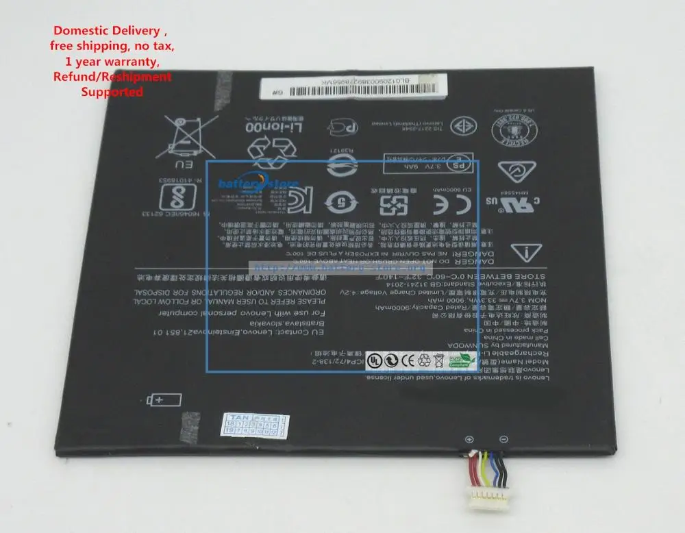 Бесплатная доставка 9000 мАч 33 3 Вт Подлинная батарея BBLD3372D8 для LENOVO IdeaPad Miix 320-10ICR