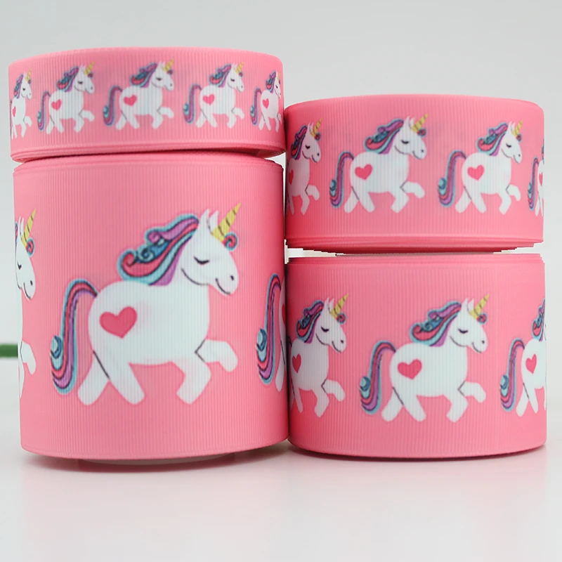 

Unicorn Ribbon For Diy Hairbow headwear printed grosgrain ribbon gift decoration ribbon16mm 22mm 25mm 38mm 57mm 75mm