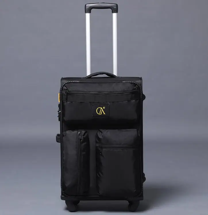 black CARRYLOVE 2" 24" 2" дюймов Оксфорд багаж для путешествий багаж чемоданы коробка мягкие дорожные сумки с колесами - Цвет: black