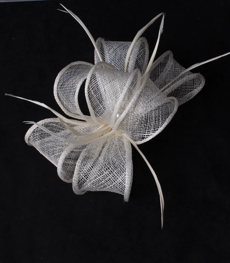 Повязка для волос Sinamay бежевая красивая Свадебная шляпка аксессуары