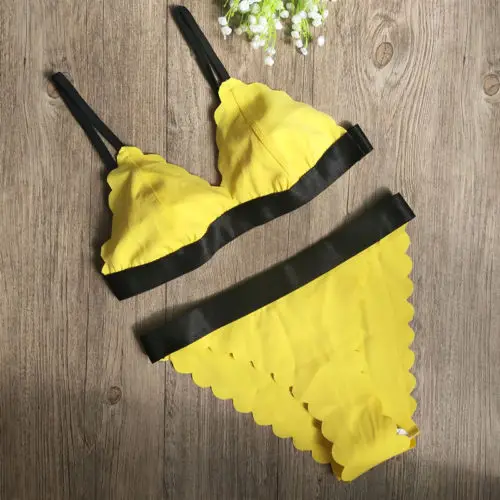 

Swimwear Women Triangle Bikini Set Bandage Push-Up Swimsuit Bathing Beachwear