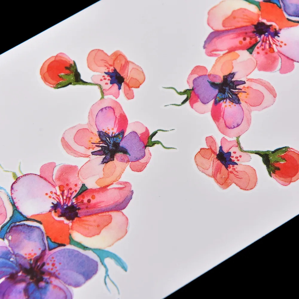 

High Quality Waterproof Temporary Fake Tattoo Sticker For Women DIY Watercolor Orchid Arm Temporary Tattoo Sticker