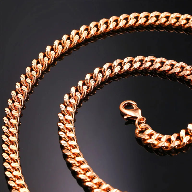 Цепочка на шею для мужчин Starlord Helix розовое золото/золото 6 мм|chain necklace|necklace for mencuban