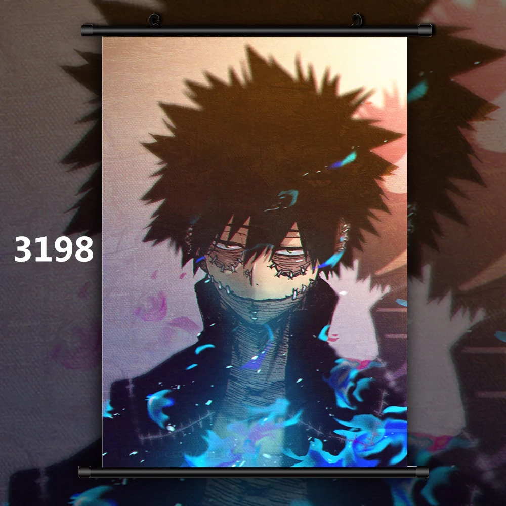 3198 Boku no My Hero Academy Midoriya Bakugou Shoto Dabi Kirishima Аниме Манга настенный плакат свиток F - Цвет: 3198
