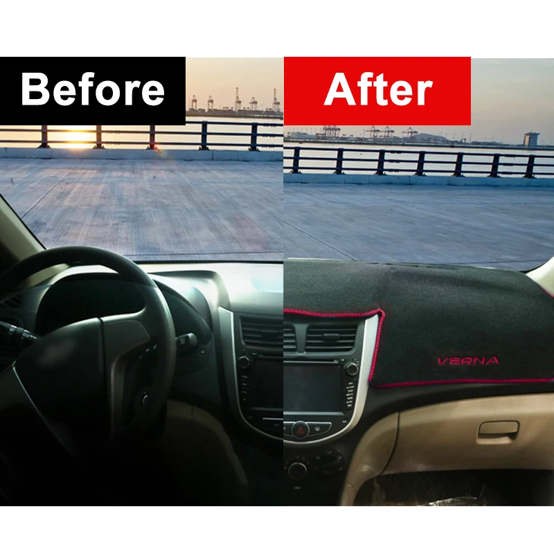 Для hyundai Solaris Accent Verna 2012 2013 LHD приборной панели автомобиля Избегайте светильник покрытия колодки анти-УФ коврики аксессуары