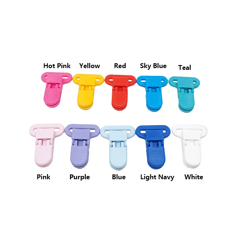 

Chenkai 10PCS 25mm Baby Plastic Pacifier Clip Transparent Pacifier Clip Soother Holder For Baby Dummy Pacifier Nipples Holder