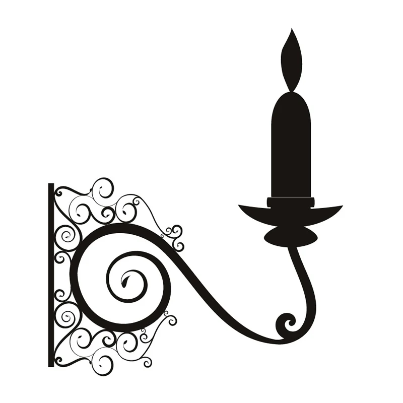 Светло-серый один ярус swirl шаблон устанавливается подсвечник настенный Стикеры