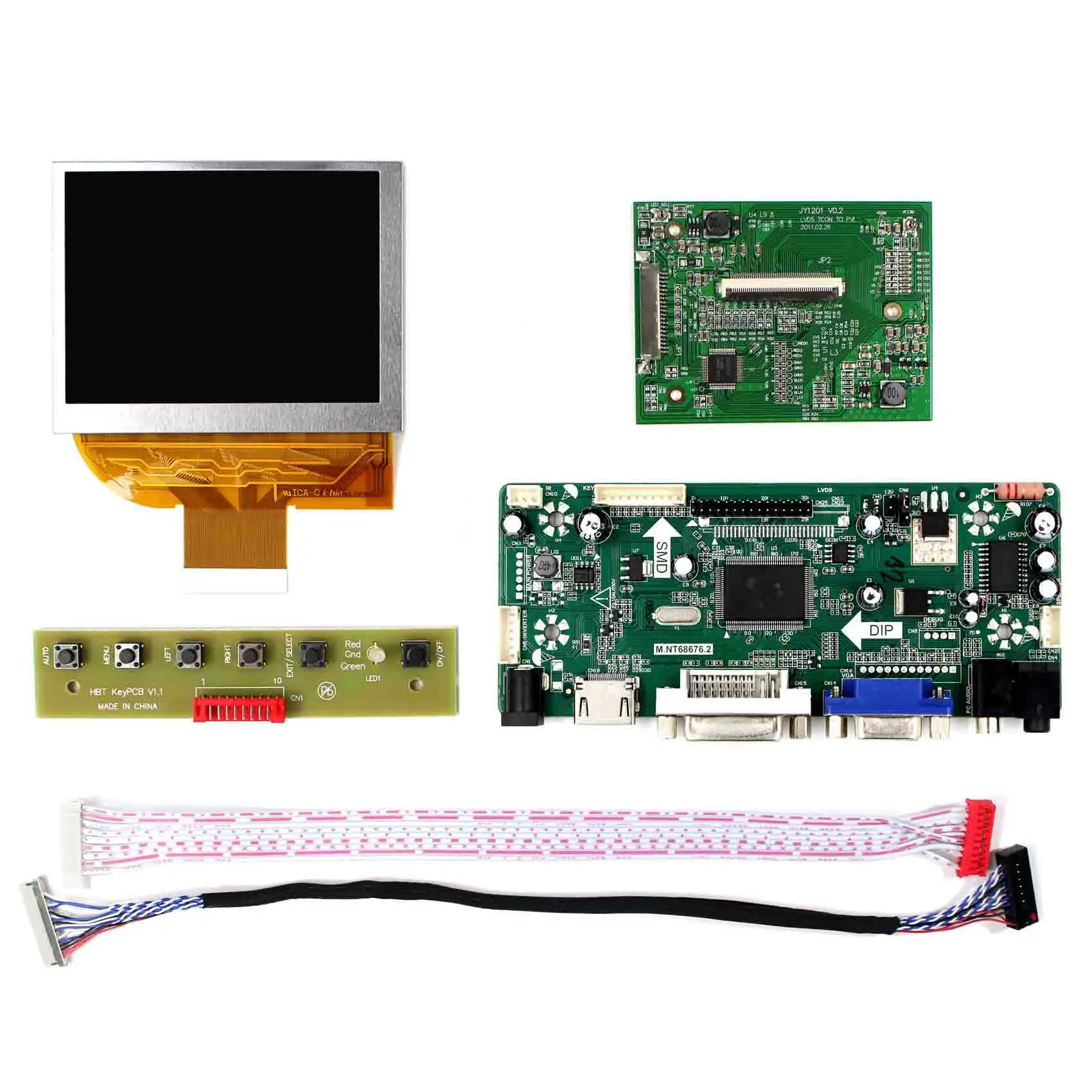 HD MI + DVI VGA плата ЖК контроллера аудио Tcon LVDS с экраном 3 5 дюйма 640x480 PD035VX2|board board|screen
