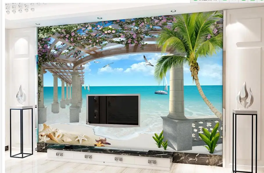 3d трехмерные декорации для дома с космическим песком морской звездой ТВ фон