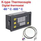 Термопара K-типа,-60   + 500 , высокотемпературный цифровой светодиодный термостат, переключатель контроля температуры, светодиодный дисплей, регулятор, DC 5V 12V 24V