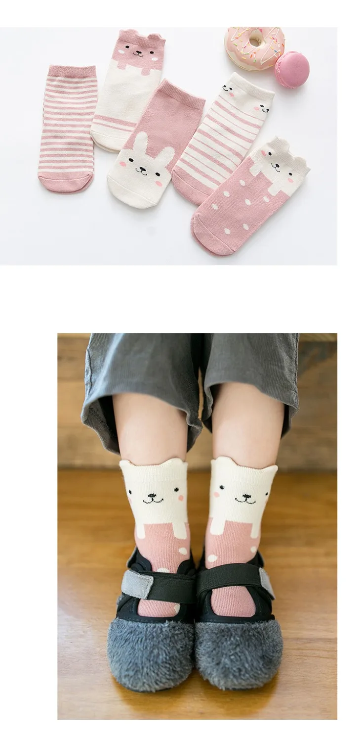5Pcs Skarpetki for Kids Cotton Solid Infant Girls Socks Newborn Baby Boys Soft Calcetines Kniekousen Meisje Toddler Cute Corap | Детская