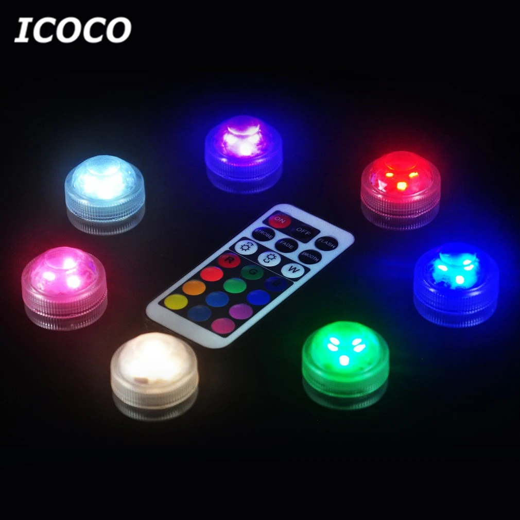 ICOCO мини 3 светодиода красивый подводный свет батарея питание цвет сменный