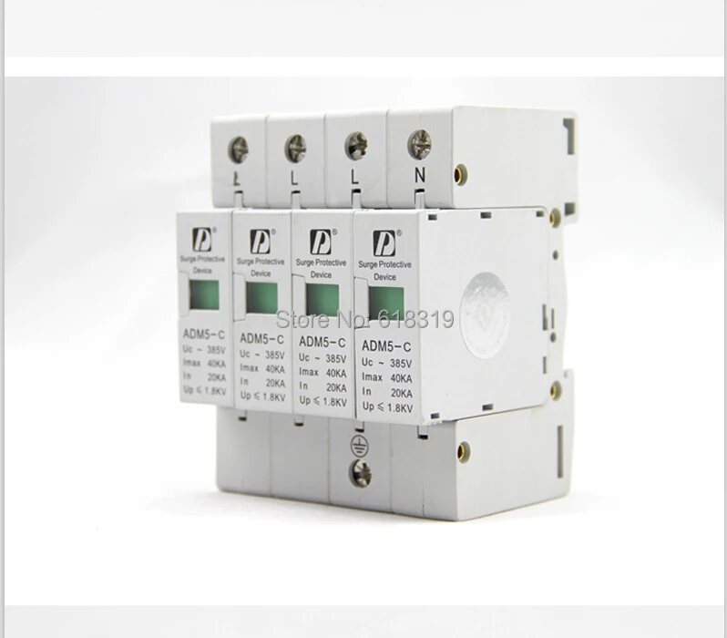 (1 шт./лот) 4P 20-40kA 380V AC din-рейка SPD Низковольтное устройство защиты от перенапряжения