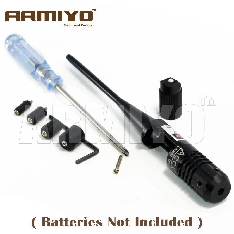 Черный Armiyo 0,22-0,50 Cal точный красный точечный прицел Boresight мишень Лазерная оптика коллиматор стрельба принадлежности для охоты - Цвет: Черный