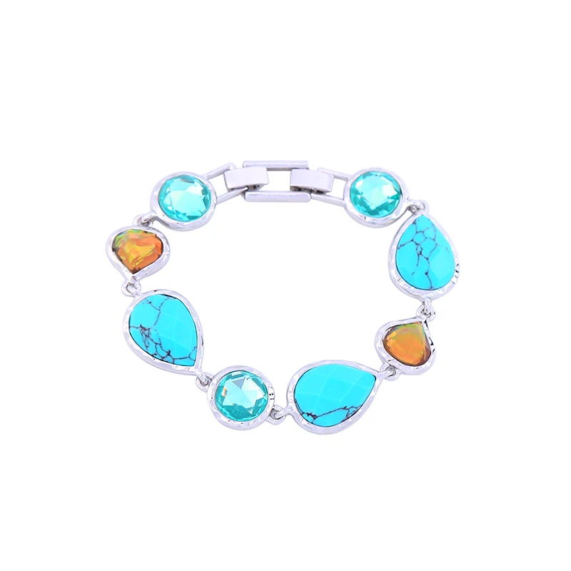 Синий кристалл синтетический камень капля воды Шарм браслет женский партии духи