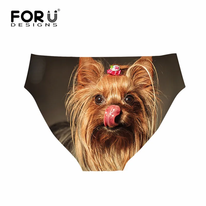 Бренд FORUDESIGNS дизайнерское женское Бесшовное нижнее белье Kawaii yerkшир Terrier узорные