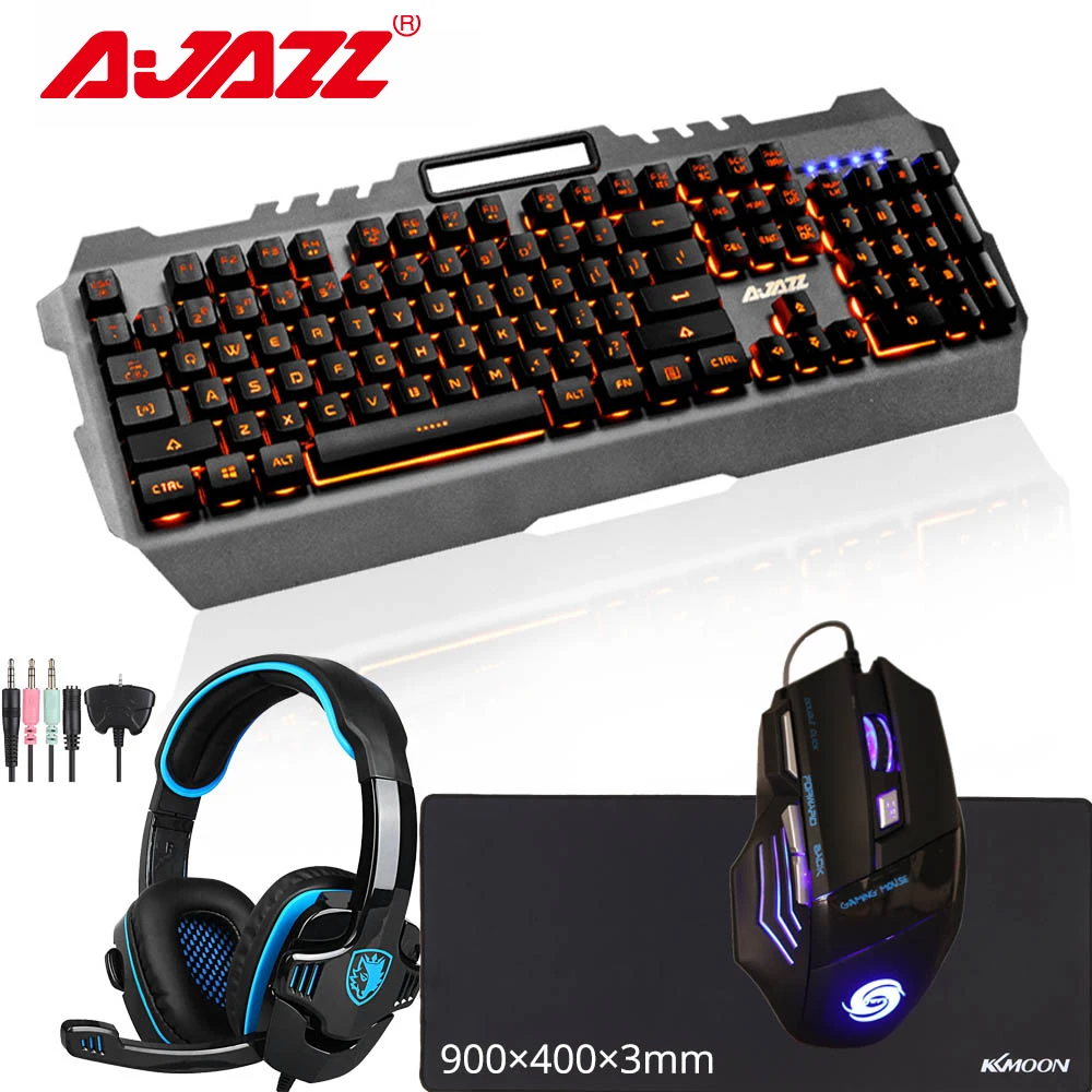 Combos USB Проводная игровая Механическая на ощупь компьютерная клавиатура с подсветкой+ геймерская мышь+ коврик для мыши большого размера+ гарнитура для наушников