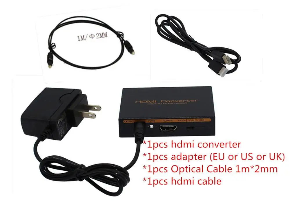 hdmi cable HDMI аудио экстрактор 5.1ch 2.0ch HDMI аудио экстрактор сплиттер HDMI к аудио экстрактор оптический TOSLINK SPDIF+ L/R - Цвет: hdmi cable