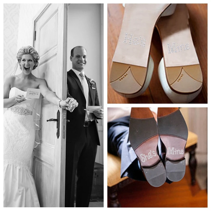 Новинка! 1 компл. я делаю + мне тоже/он мой она моя Свадебные Жених обуви Стикеры