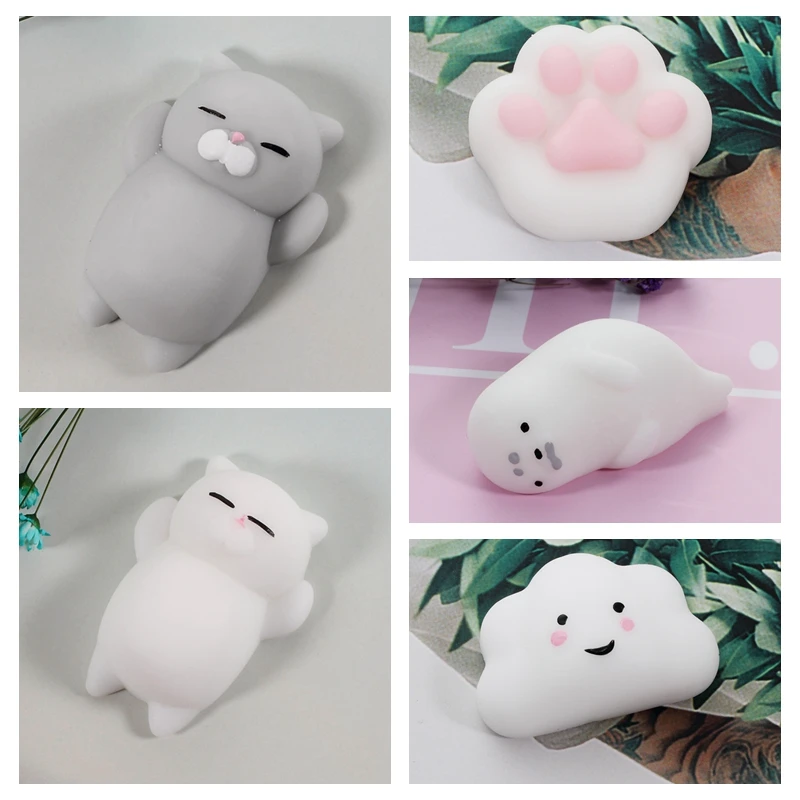 Милый мячик для снятия стресса Mochi мини Сжимаемый Кот Милая Кукла Kawaii сжимаемая