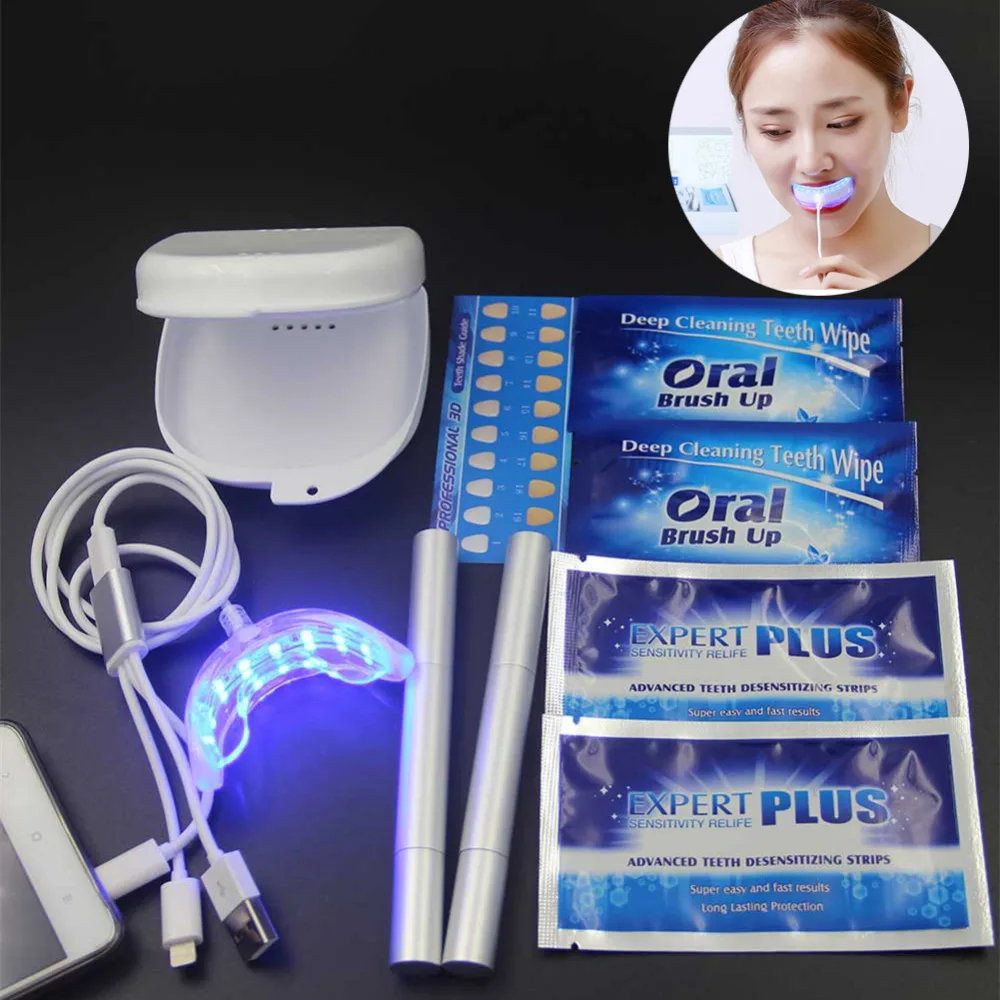 

Cold Light Teeth Whitening Kit anti-allergic tooth strips Erasable Pen Dental Laboratory Equipment Dental Cleaning Tools