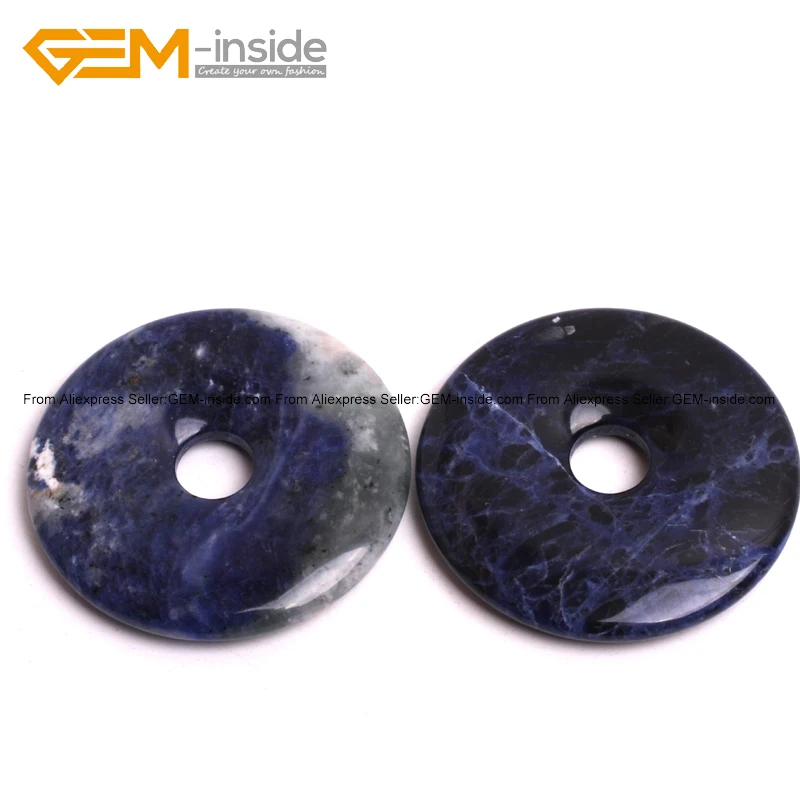 Драгоценный камень-внутри натуральный круг пончики содалит камень бусины для