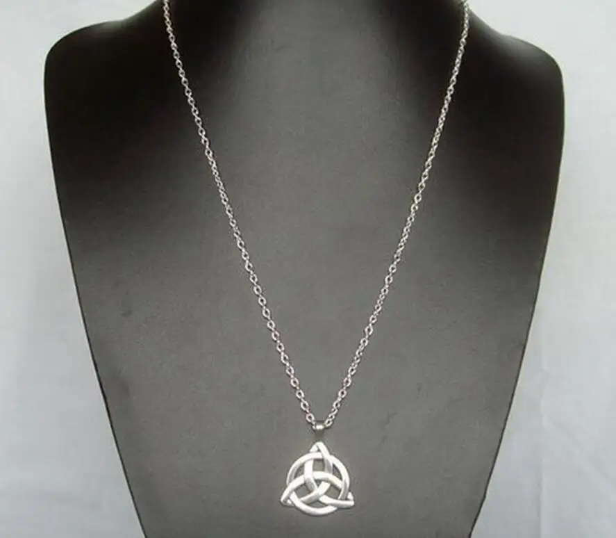 Цепочка с узлом Троицы Triquetra ювелирные изделия сделай сам длинное ожерелье 60 см