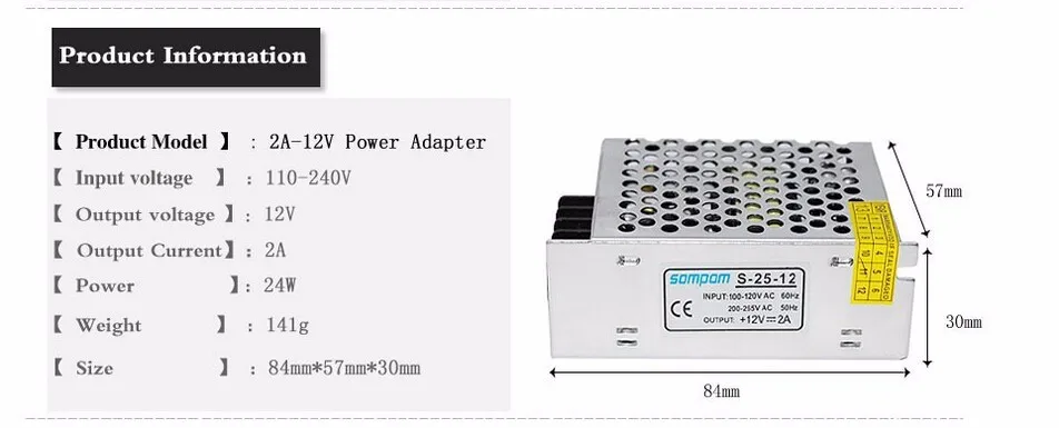 DC 12V 1A 2A 5A 8.5A 10A 15A 20A 30A переключатель питания адаптер трансформатор AC 110 V-240 V К DC12V для светодиодной ленты свет светодиодный лента