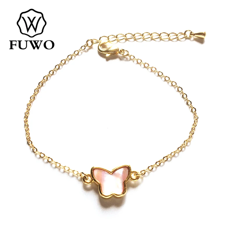 FUWO натуральный черный браслет в виде ракушки с золотой отделкой настоящий Seashell