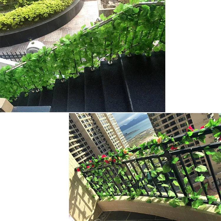 Искусственные растения зеленый виноград 2.2 м зеленые листья поддельные завод